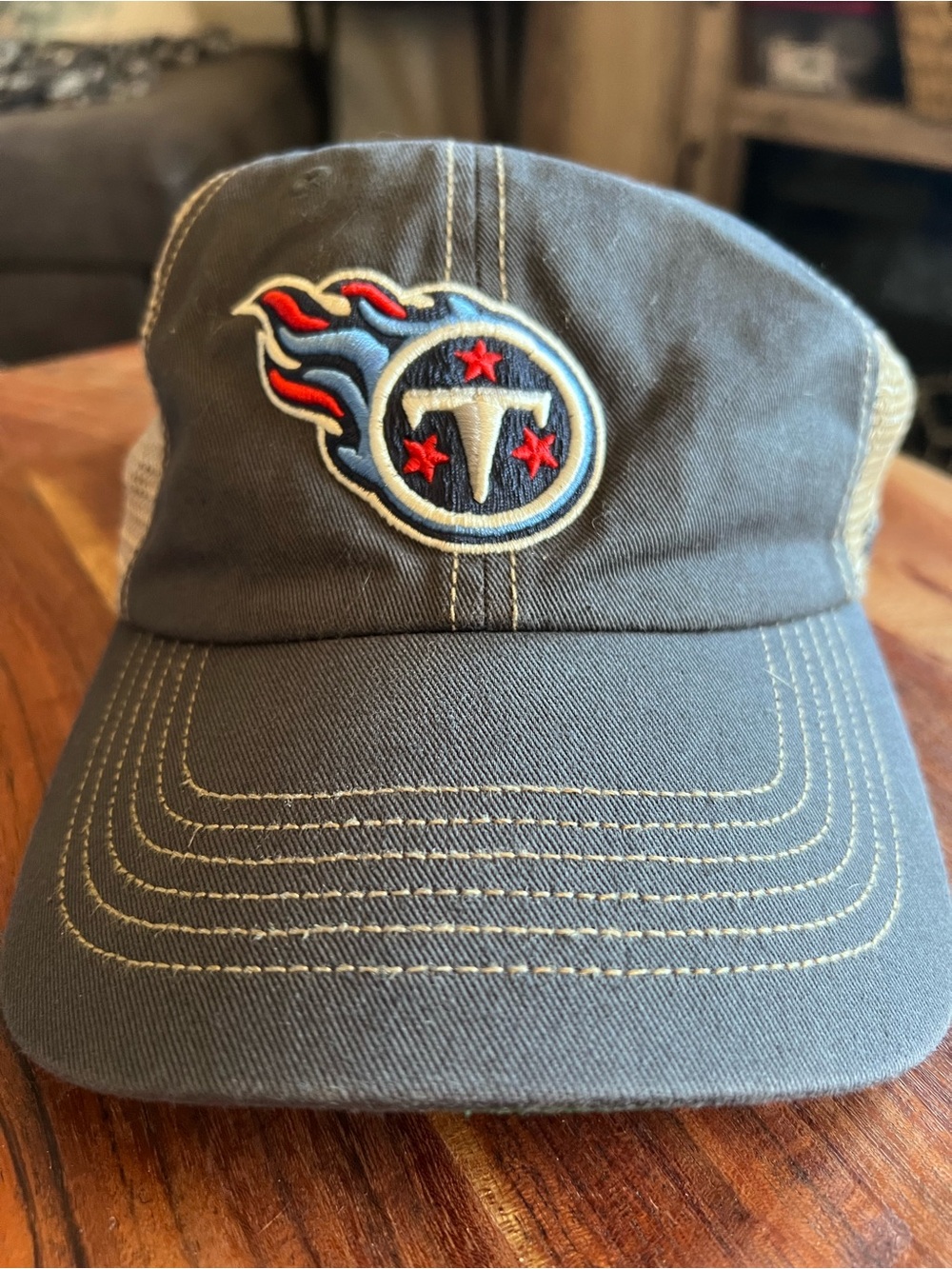 47 Brand Tennessee Titans Trucker Hat Mesh Snapback NFL Navy Tan